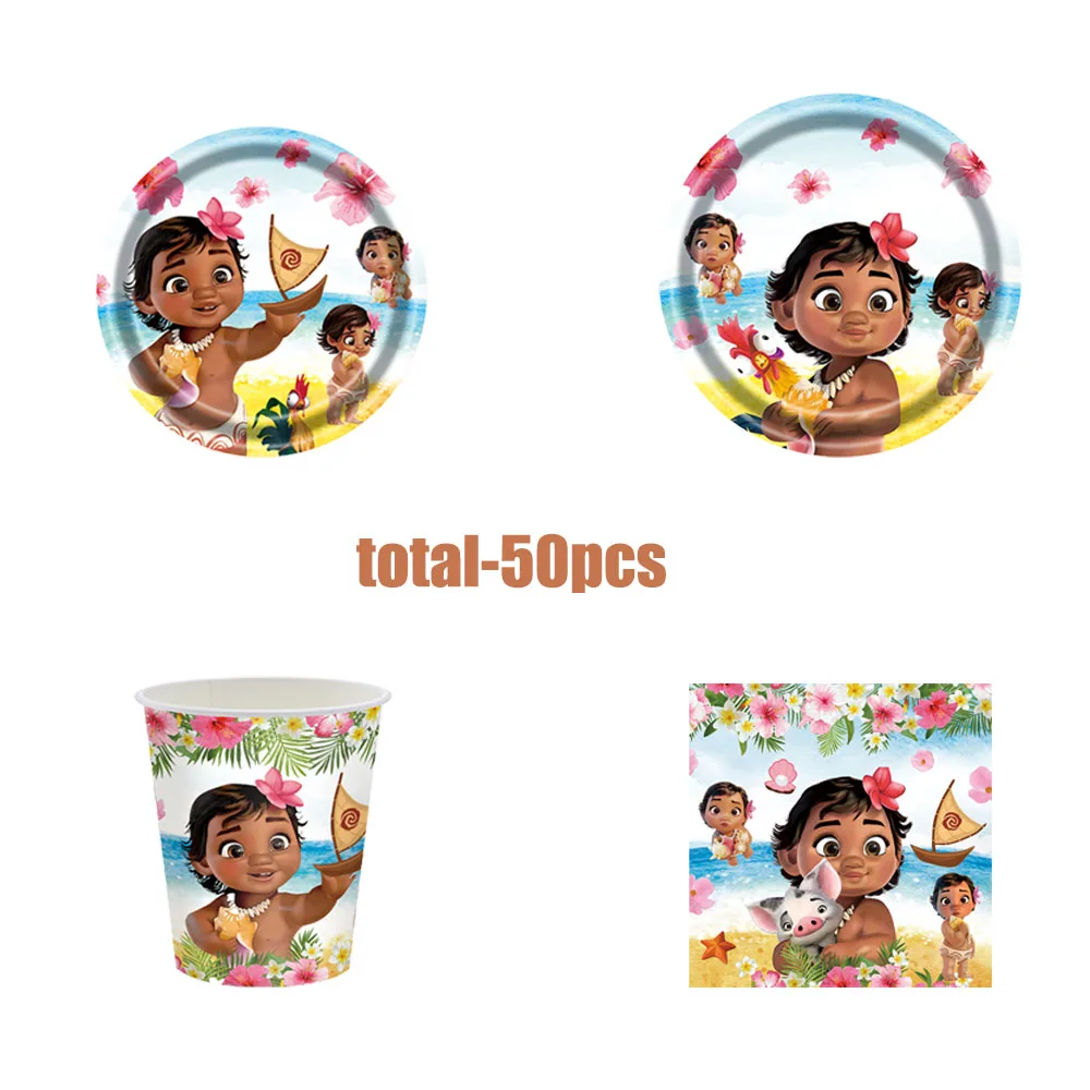 Фото Disney Moana 2, украшение для вечеринки, посуда Simia, бумажные тарелки, воздушные шары, наклейки на скатерть, подарки для вечеринки, рождественские принадлежности №4