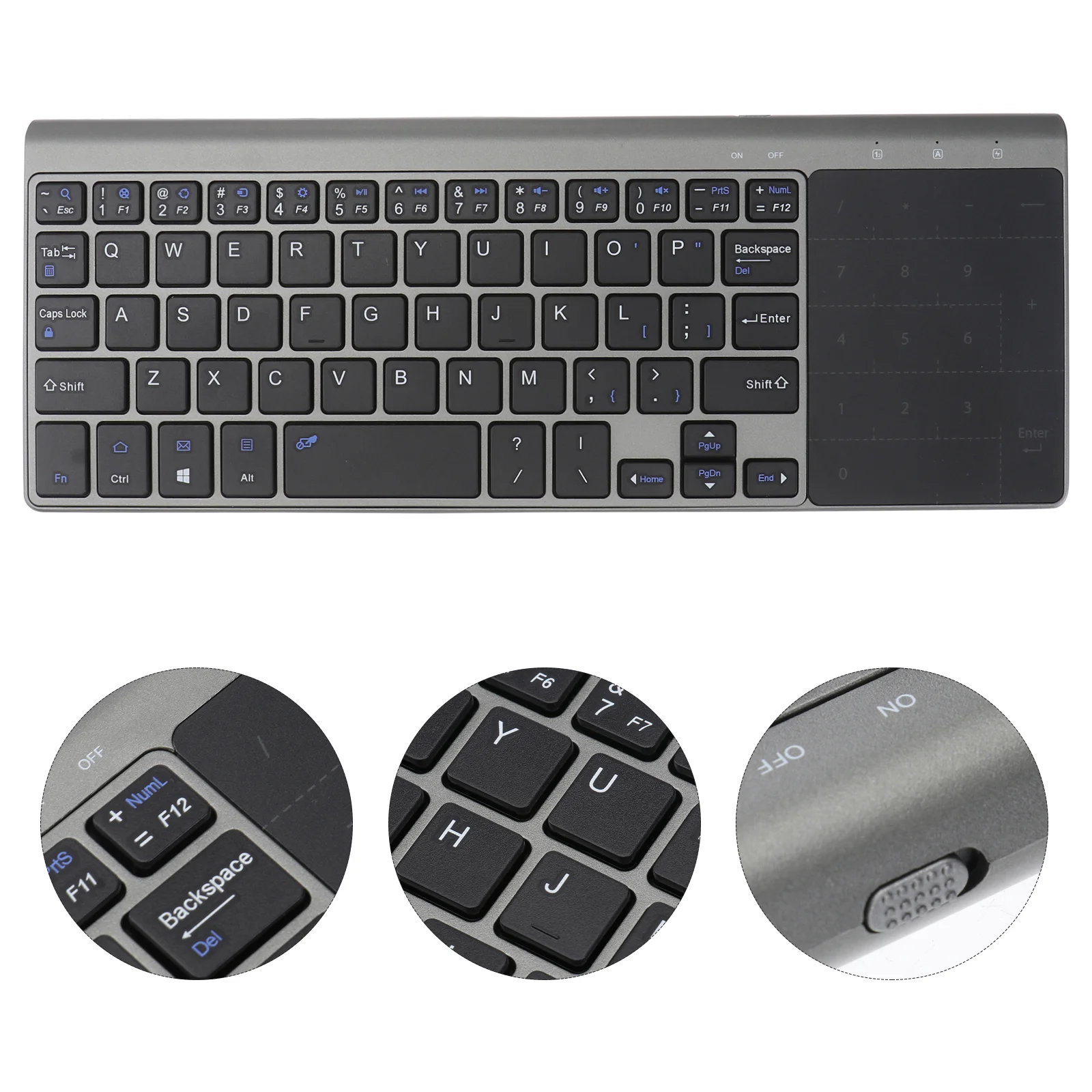 

Keyboard Computer Wireless Compact Silent Work Laptop Touchpad Game Playing Office Cordless Portable