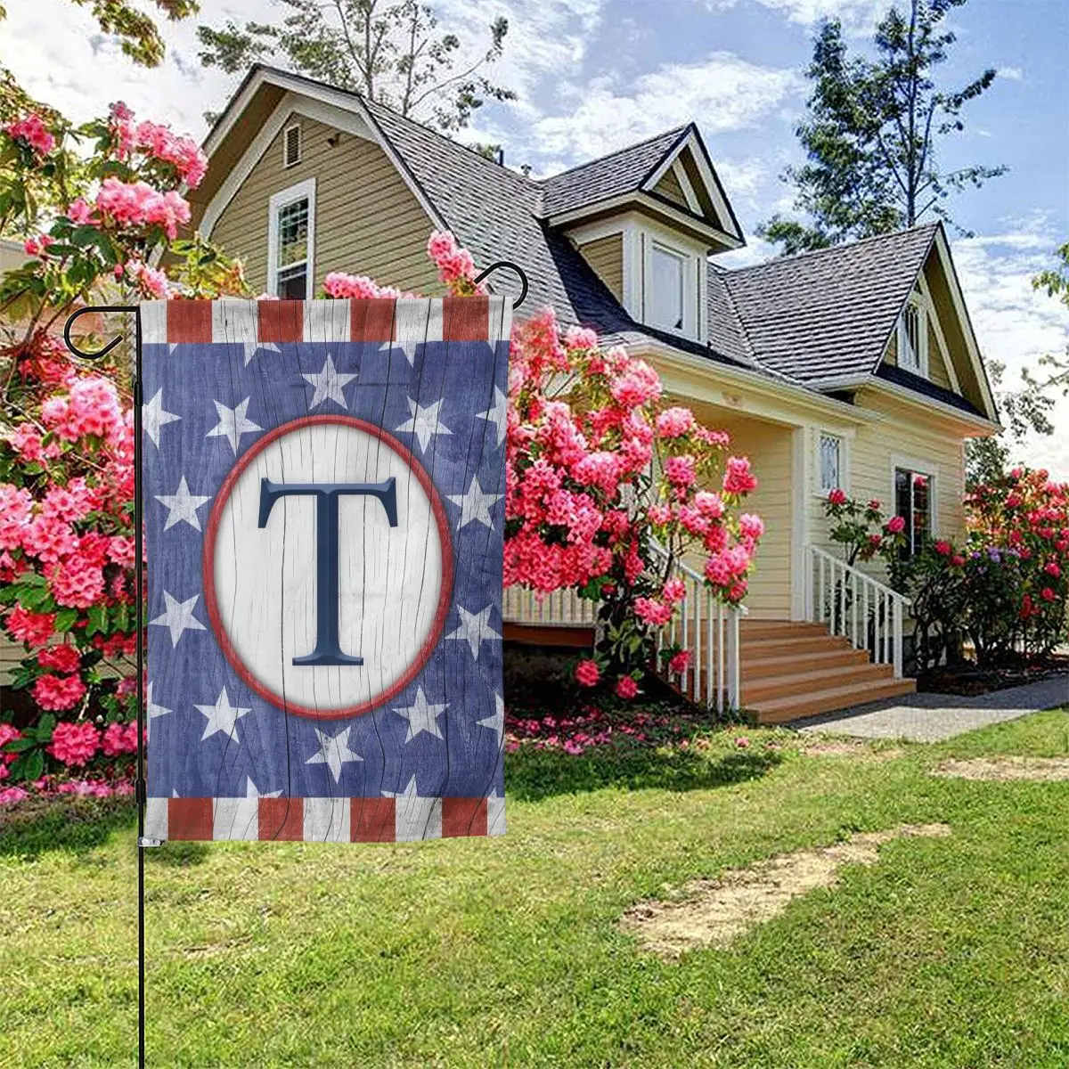 

Патриотическая монограмма «Америка навсегда» 4 июля, флаг для сада, буква «День независимости США», декоративный уличный двор, флаг США