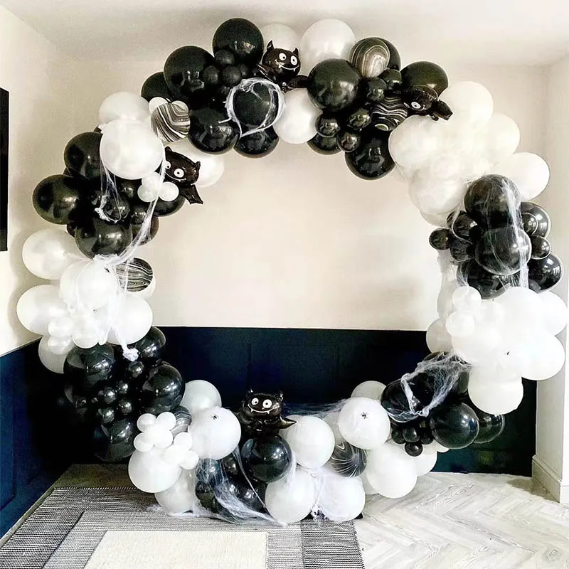 77 шт./комплект черно-белые латексные арки гирлянды воздушные шары украшения на