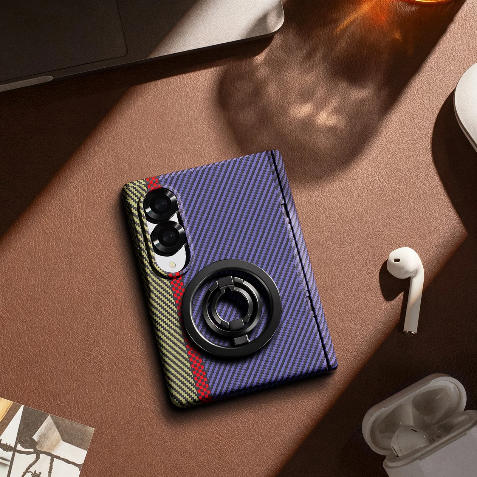 Фото Вращающийся на 360 градусов магнитный чехол-подставка для телефона Samsung Z Fold 8, защитное стекло из закаленного стекла, ударопрочный, совместим с MagSafe №2