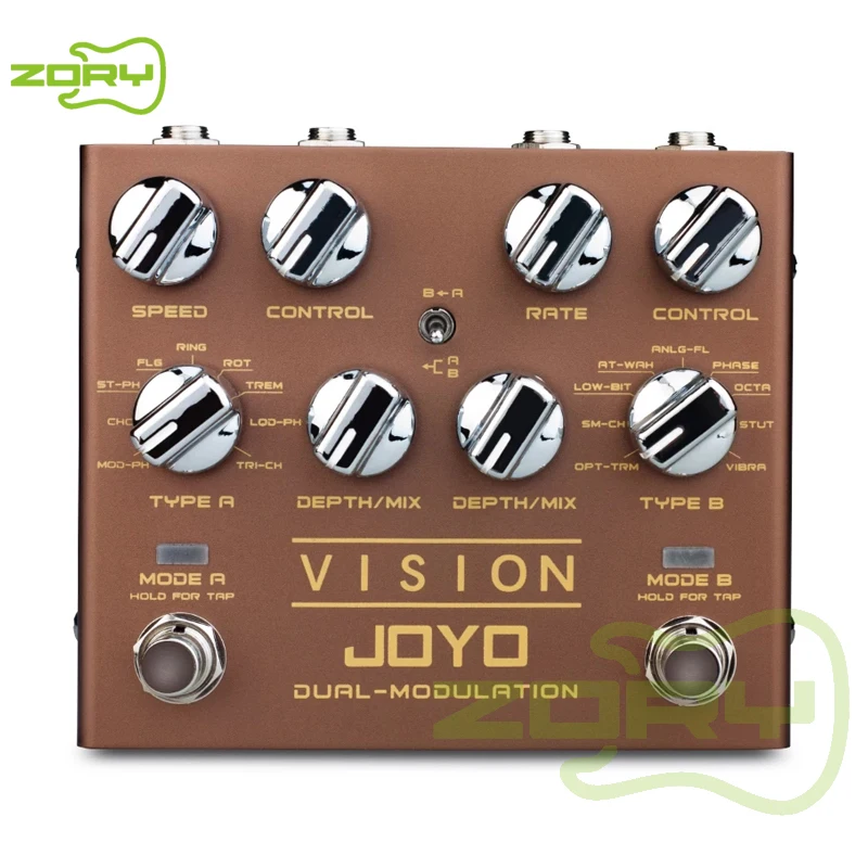 

Гитарная педаль JOYO R-09 Vision с несколькими эффектами, двухканальная педаль модуляции, поддержка стереовхода и выхода, 9 эффектов, истинное откл...