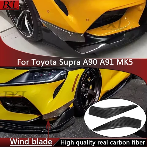 Для Toyota Supra A90 A91 MK5 2019-2022 ветровой нож из углеродного волокна, противотуманная фара, декоративная полоса вентиляционного отверстия, модифицированный и модернизированный комплект кузова
