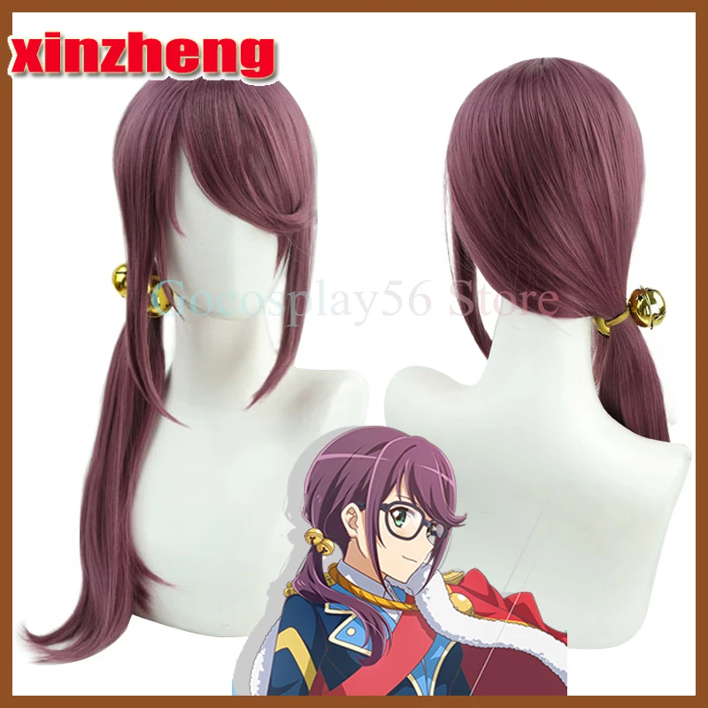

Hoshimi Junna Wig Bells Revue Starlight Cosplay Pink 60cm Long Straight Pontail Heat Resistant Hair Role Play