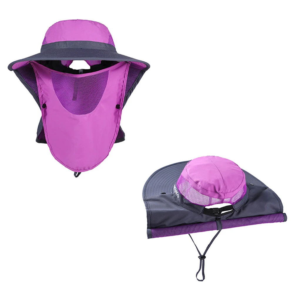 

Sun Protection Bucket Hat Cycling Jungle Hat Sun Hat Polyester Ripstop Cape Summer Face Mask Wide Brim Bucket Fishing Hunting