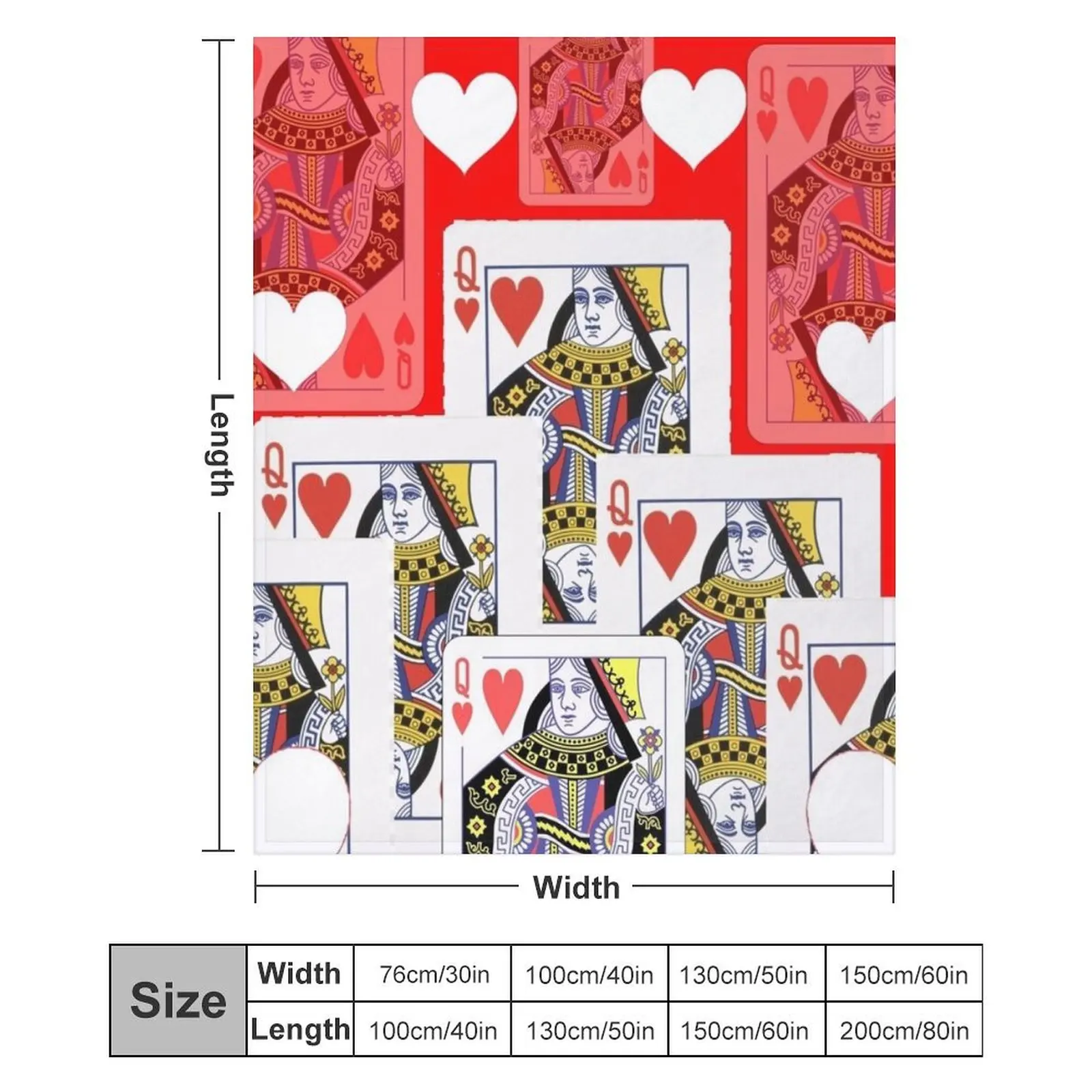 RED-WHITECASINO QUEEN HEART PLAYING CARDS Плед Волосы Летнее постельное белье Одиночные теплые