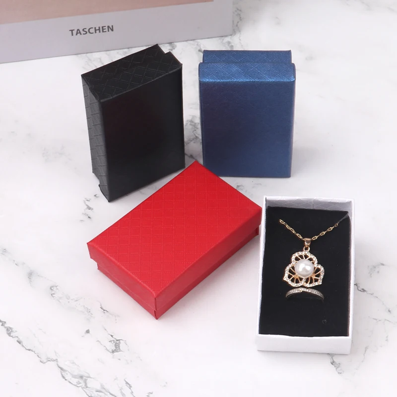 TONVIC 12 Pcs/Set Cardboard Jewelry Gift Box Necklace Earring Ring Paper Box Party Packaging with Sponge Inside