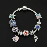free shipping items genshin impact vision elements bracelet eye of god diy charms beads bangles silver color jewelry accessories
