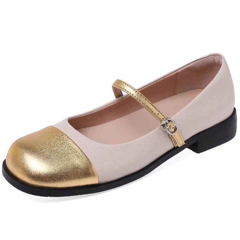 

Dilalula Women Mary Janes Flats Spring Summer Round Toe Genuine Leather Shoes Woman Concise Fashion Office Ladies Dress Casual