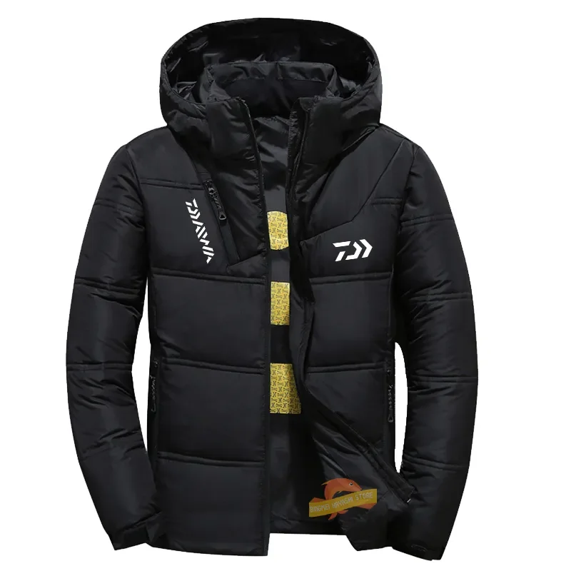 

Новая зимняя рыболовная куртка, мужские повседневные толстые теплые парки, пальто с капюшоном и несколькими карманами, ветровка на белом утином пуху