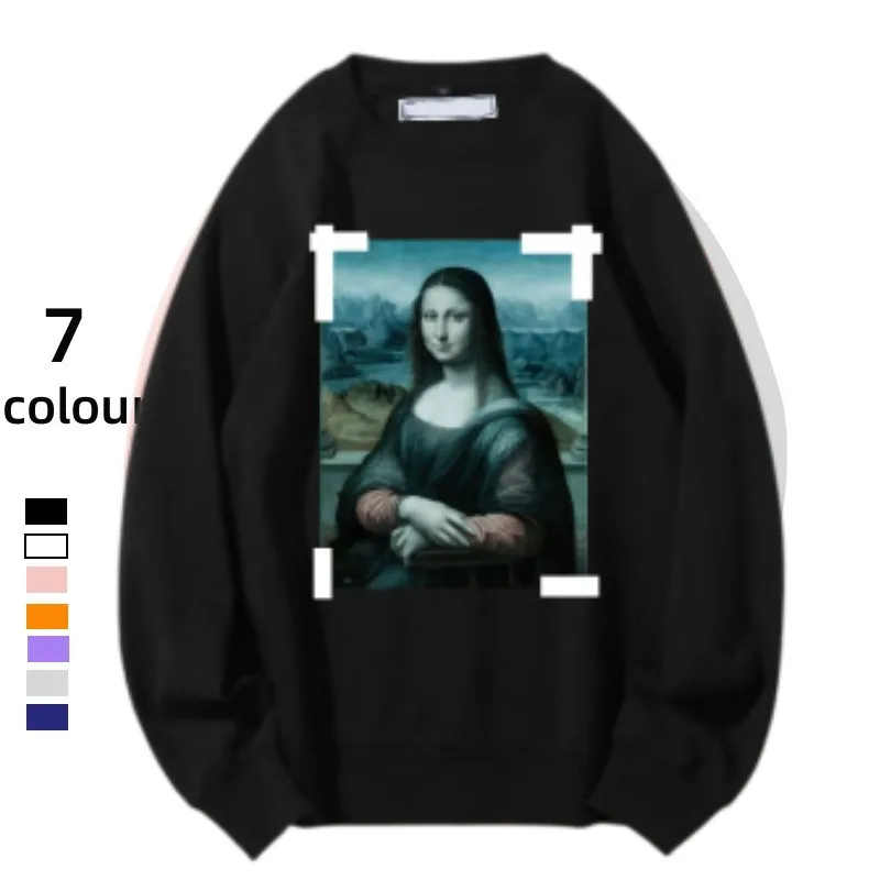 

High Quality Cotton Sweatshirts Oil Printing O-neck Long Sleeve Tops Fashion Casual Unisex Pullover Men's Clothes Spring Autumn