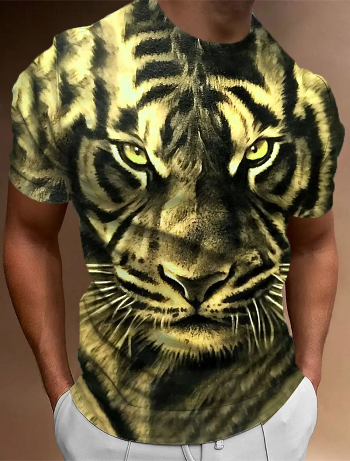 

Fashion T shirt For Men Animal Tiger Graphics 3D Print Tee Tops Summer Short Sleeve T-shirt Men's Clothing T-shirt Streetwear