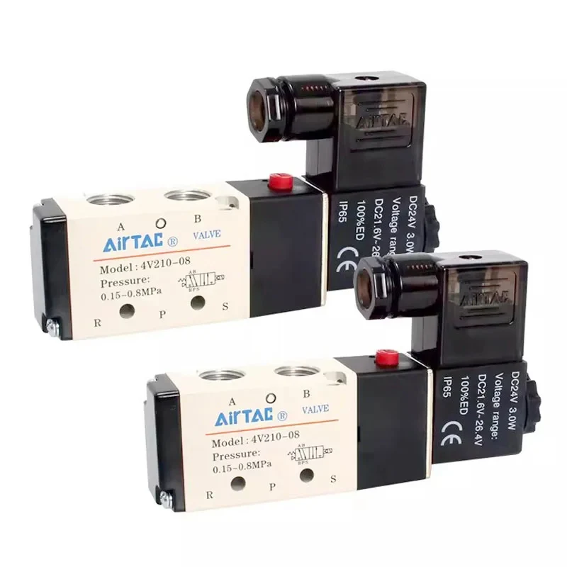 AirTAC 4V110-06 4V210-08 4V310-10 4V410-15 Пневматический электрический электромагнитный клапан