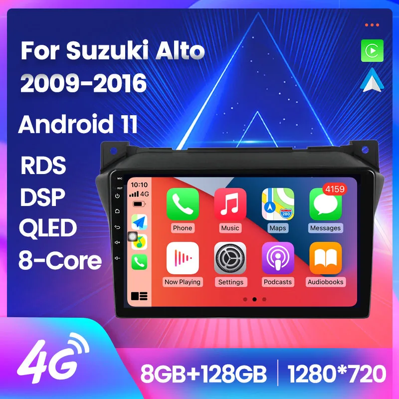 Автомобильный мультимедийный плеер Tomostrong Android 11 GPS для Suzuki Alto 2009 2010 2011 2012 2013 2014 2016