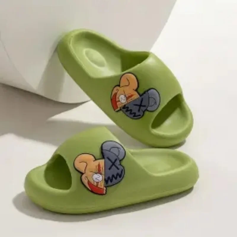 BEVERGREEN Thick Sole Women Slippers Luxury Personality Bear Design Slides Bathroom Beach Indoor Sandals Summer Couple Shoes