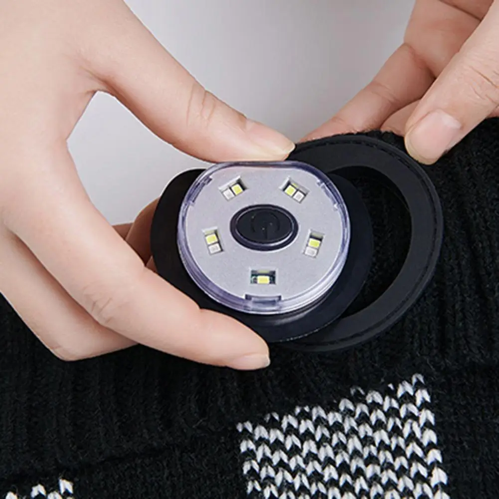 Unisex Headlamp Hat LED 3 Modes USB Charging Autumn Winter Cuffed Windproof Warm Plaid Knitting Beanies Hat For Outdoor
