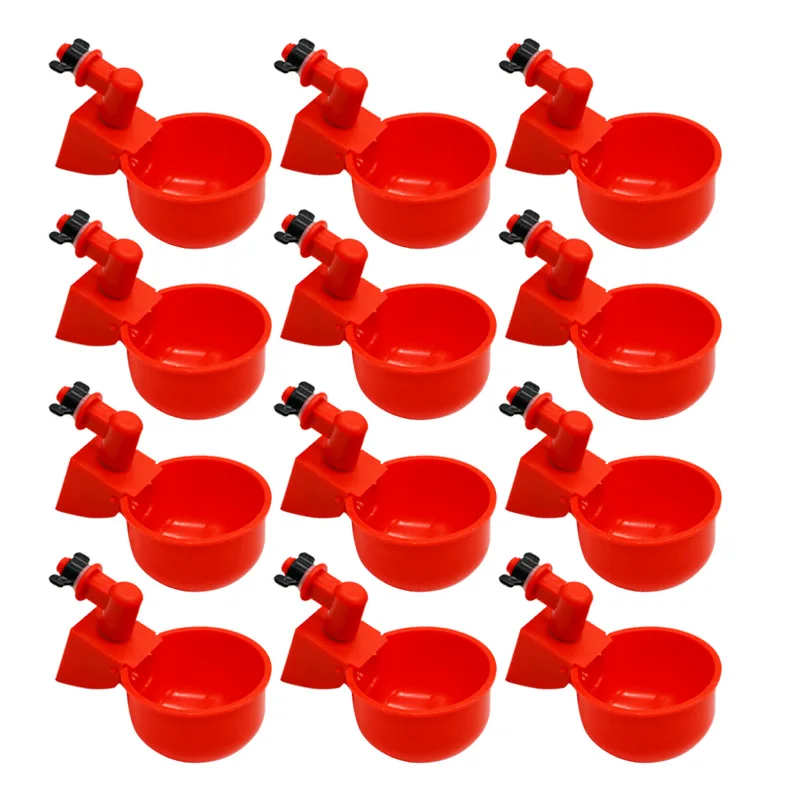 

5Pcs Automatic Chicken Water Cup Plastic Drinking Bowl Waterer Kit for Poultry Quail Pigeon Bird Rabbit Cage Poultry Drinker Cup