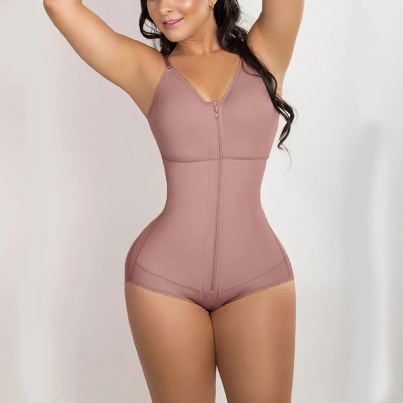 Post Surgery High Compression Shapewear  Faja Shaper Bra Post Partum Lift Buttocks Silicone Lace Corset