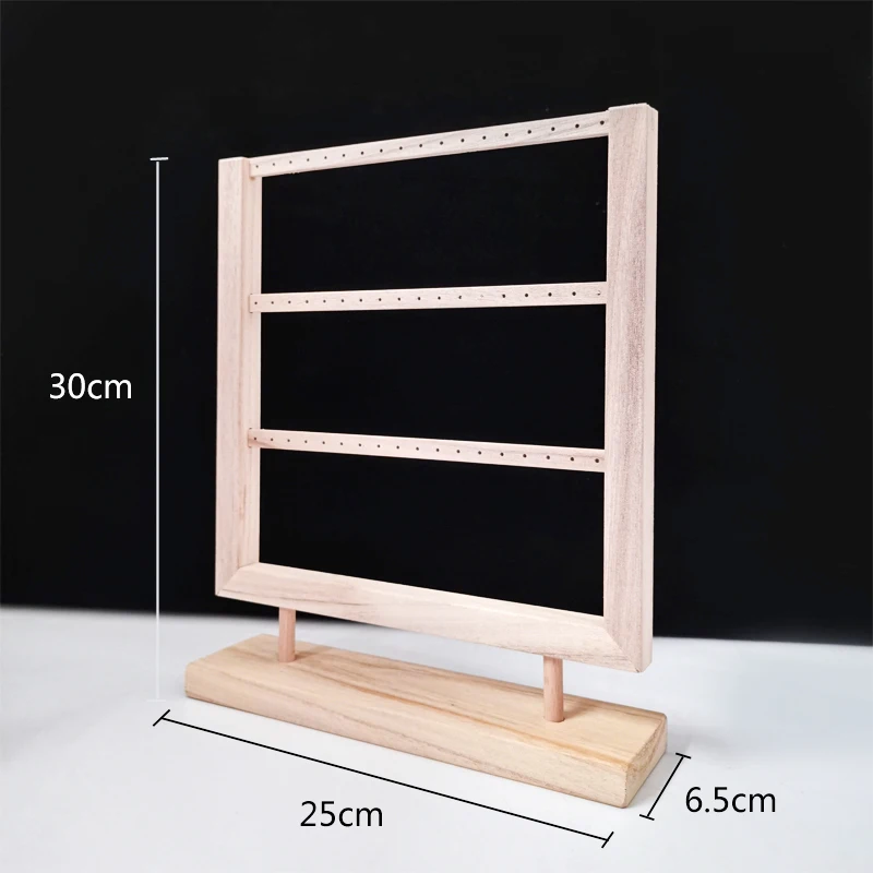 

Держатель для сережек, деревянный стеллаж для хранения ювелирных изделий, Полка на 2/3 уровней, деревянная витрина для сережек, реквизит для продавца ювелирных изделий, простая Подвеска для сережек-гвоздиков