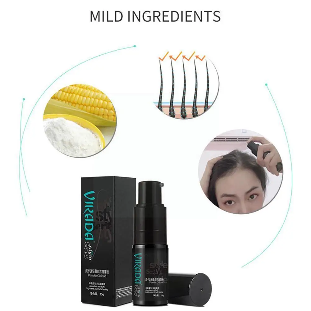 

Пушистая пудра для волос 15 г, моделирующая объемная матирующая пудра для волос для мужчин, пудра для волос, пудра из волокна, Стайлинг волос ...