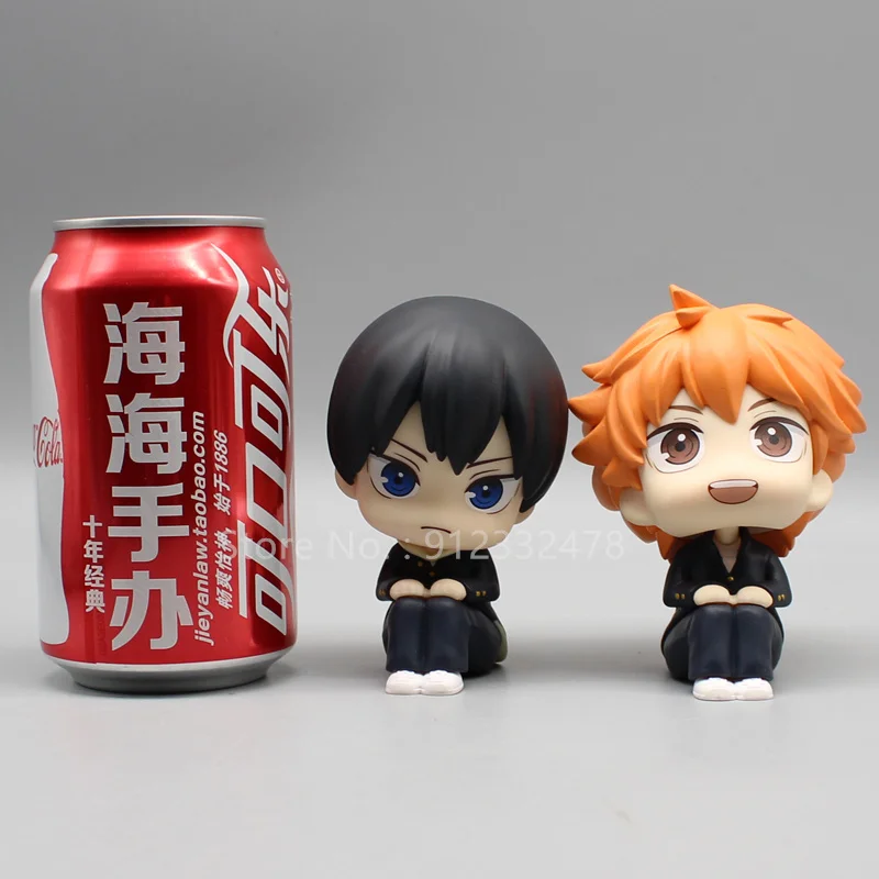 

10cm Haikyuu Anime Figure Shoyo Hinata Tobio Kageyama Q Version Kawaii Statue Pvc Action Figurine Collectible Model Toy Gift