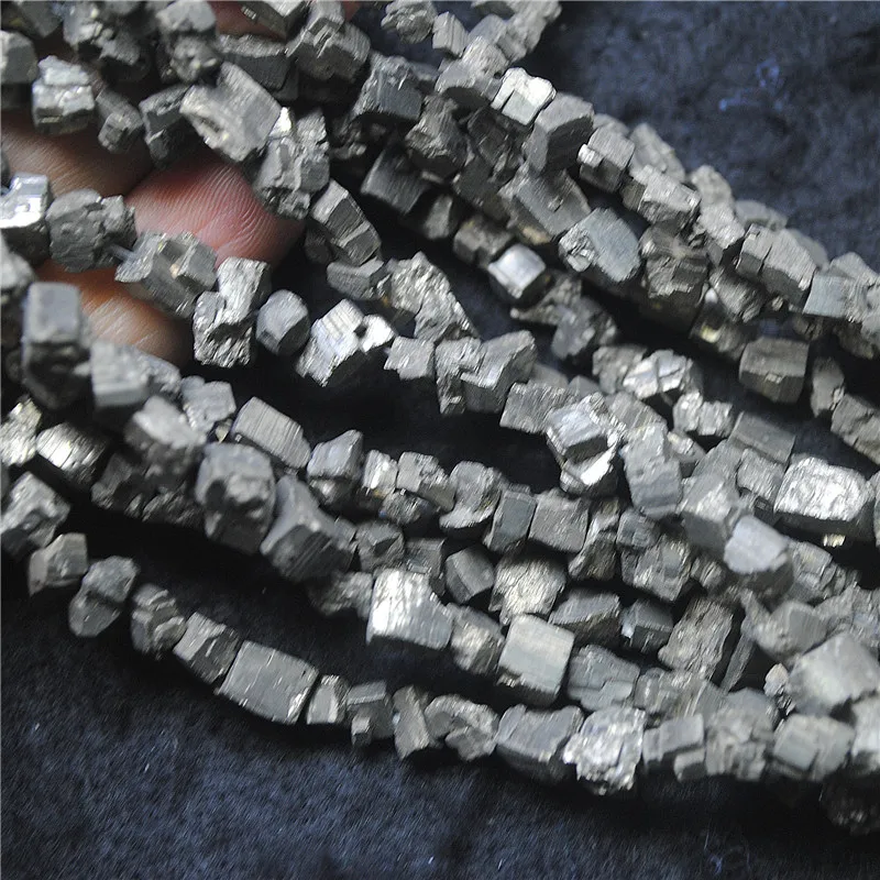 Длина 35 см бусины из природного пирита нитки 5-8 мм ювелирные аксессуары сделай