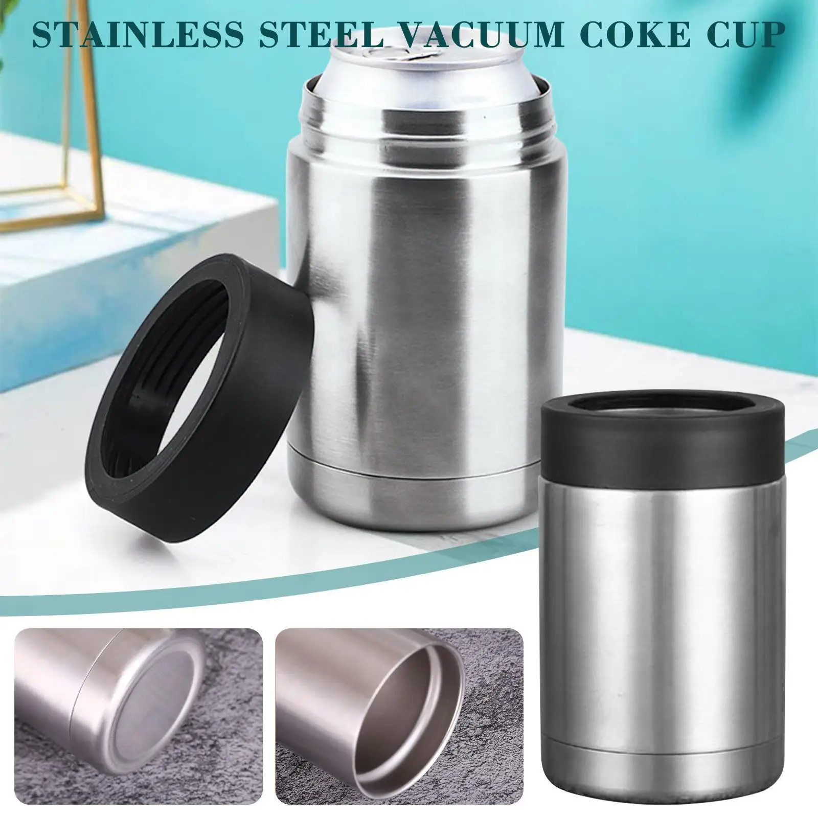 

1pcs Beer Cooler 304 Stainless Steel Beer Bottle Can Beer Double Keeper Colder Holder Wall Party Slim Insulated Vacuum Y9o5