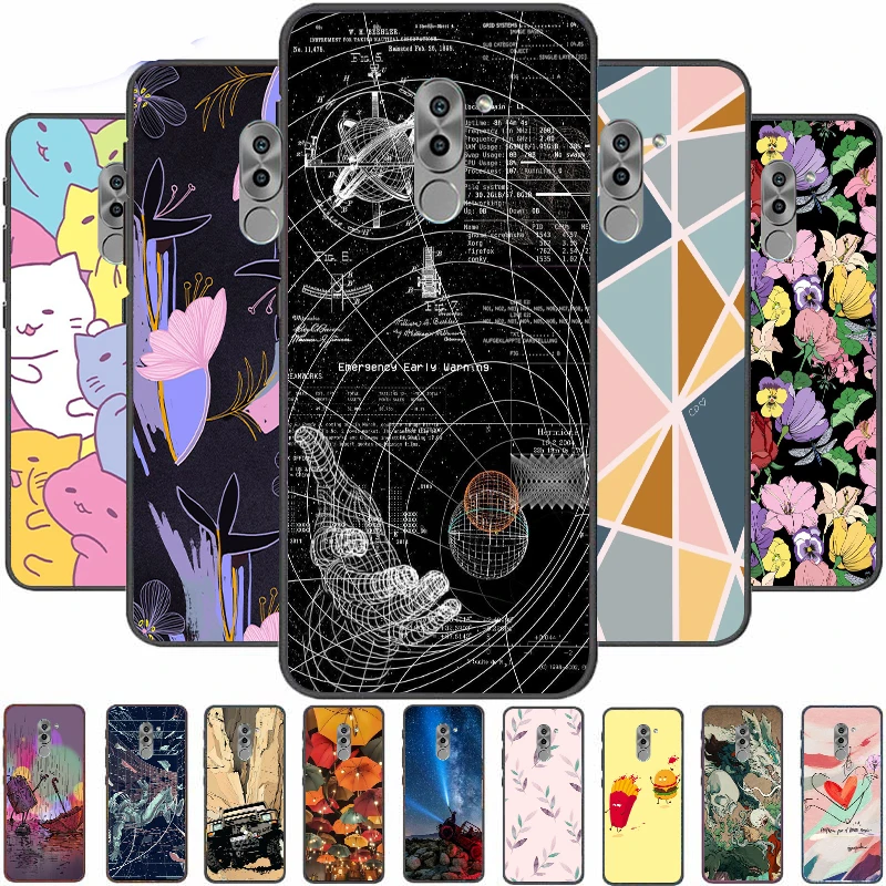 

For Huawei GR5 2017 Mate 9 lite Case Silicone Soft candy back Cover For Huawei Honor 6X Honor6x 6 X Bumpers Fashion Black Frame