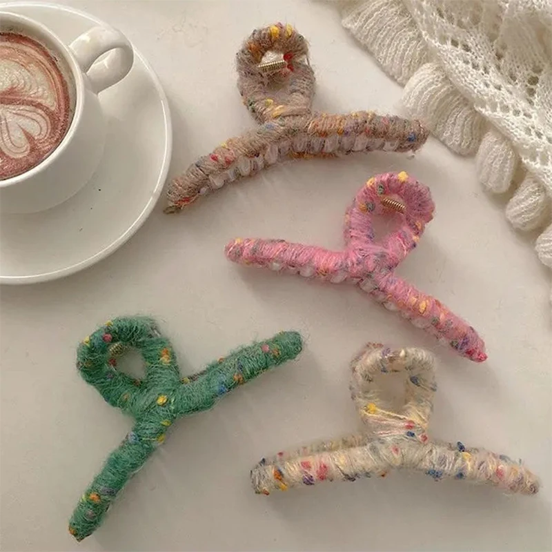 AISHG красочная заколка для волос из шерсти женщин милая универсальная