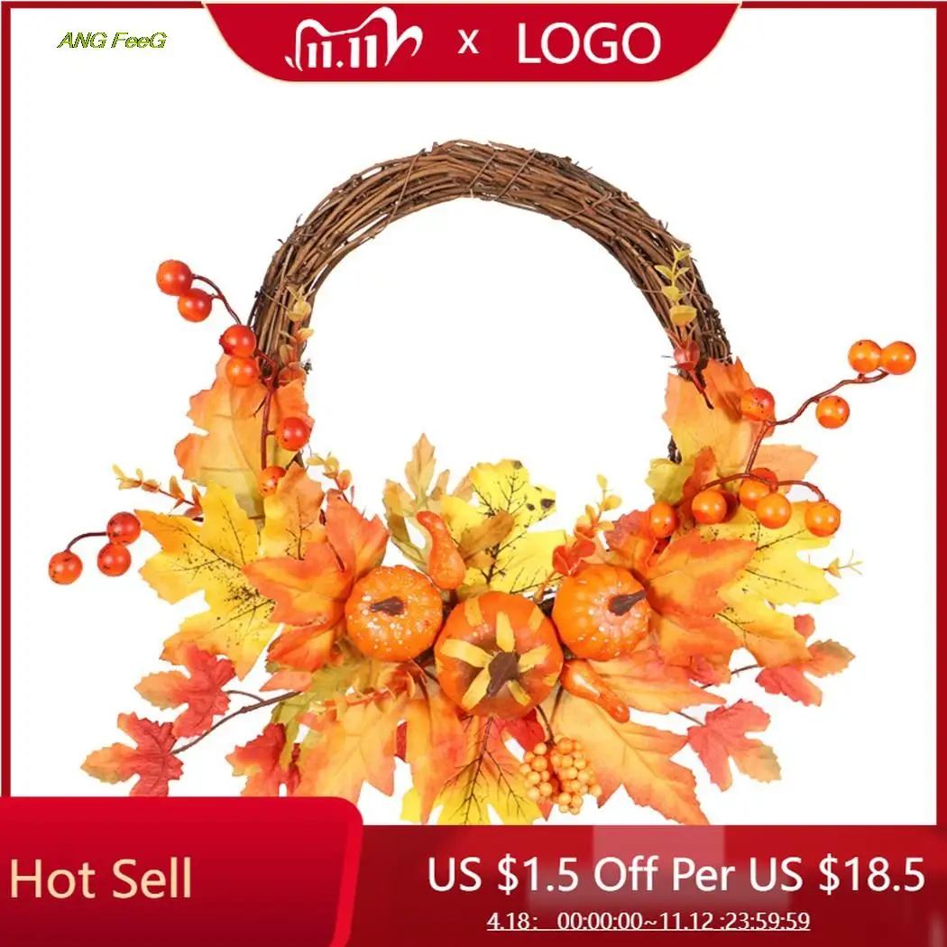 35cm Autumn Maple Leaf Pumpkin Door Hanging Ornaments Halloween Thanksgiving Harvest Rattan Artificial Garland Wreath Home Decor
35cm Autumn Maple Leaf Pumpkin Door Hanging Ornaments Halloween Thanksgiving Harvest Rattan Artificial Garland Wreath Home Decor