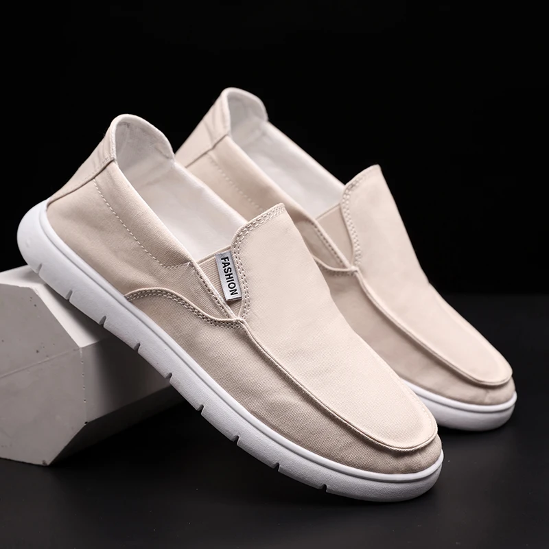 

Old Beijing cloth shoes men's spring trend breathable lazy casual soft-soled work pedal canvas trendy men's shoes