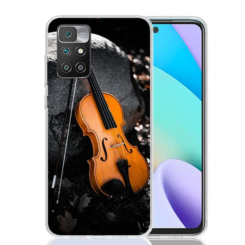 Чехол для телефона с музыкальной скрипкой Xiaomi Redmi 12 12C 10 10C 9 9C 9A 9T 8A 8 7A 7 6A 6 Pro K70 K60 K40
