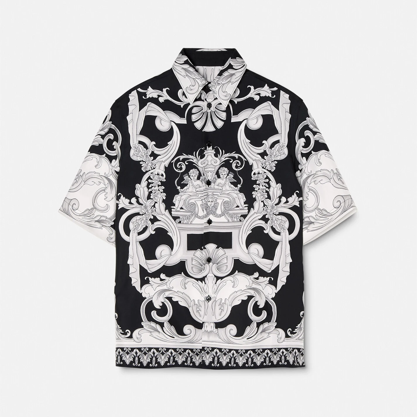 

Черно-белая рубашка с коротким рукавом NIGO # nigo4847