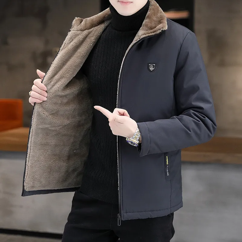 Cotton Coat Men Cashmere Thickened Lamb Male Down Coat Warm Cotton Jacket Outwear Outdoor Winter Jacket Men Blouson Homme Hiver