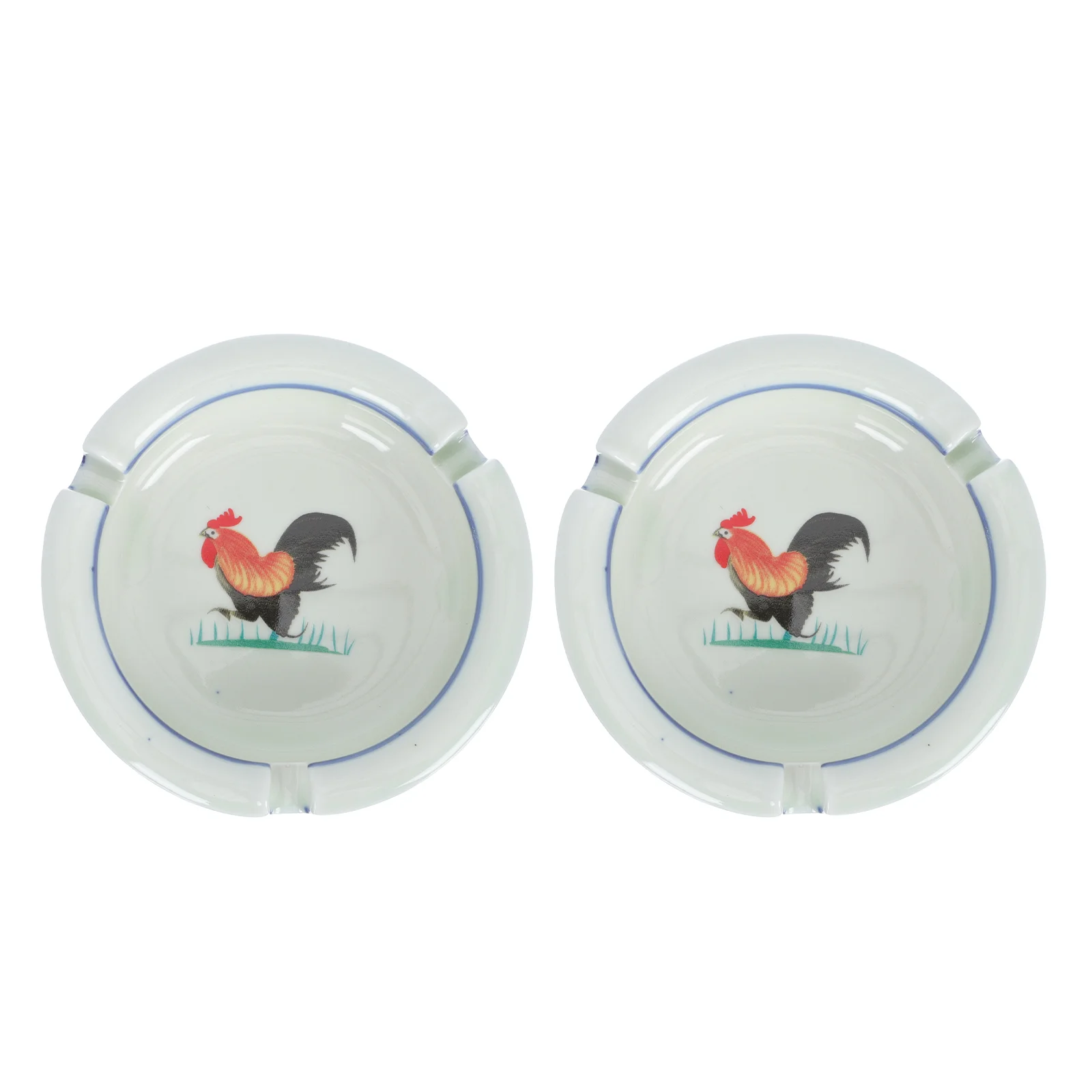 2 шт. декоративная керамическая пепельница с рисунком петуха гладкий домашний