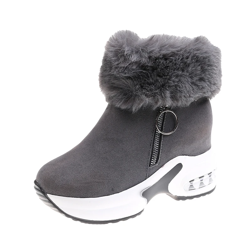 

2023 Winter Hot Sale Suede Cake Bottom High Heel Short Brown Fashion Zipper Women's Boots