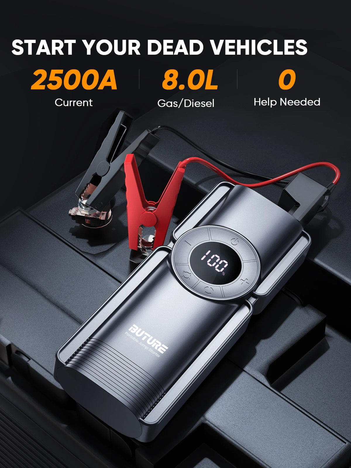 Buture 4 w 1 urządzenie do awaryjnego uruchamiania 150PSI pompy sprężarki powietrza 20000mAh Power Bank 2500A urządzenie zapłonowe 15V cyfrowa pompka do opon 3 Buture 4 w 1 urządzenie do awaryjnego uruchamiania 150PSI pompy sprężarki powietrza 20000mAh Power Bank 2500A urządzenie zapłonowe 15V cyfrowa pompka do opon 3