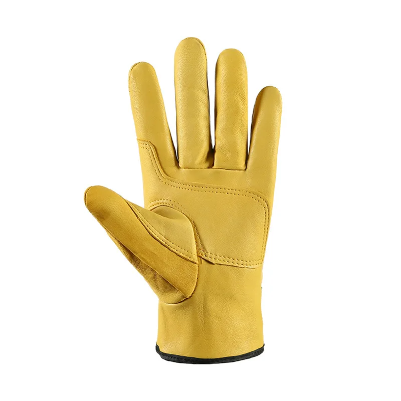 Work Gloves Leather Workers Work Welding Safety Protection Garden Sports Motorcycle Driver Wear-resistant Gloves Average code chemical protective clothing