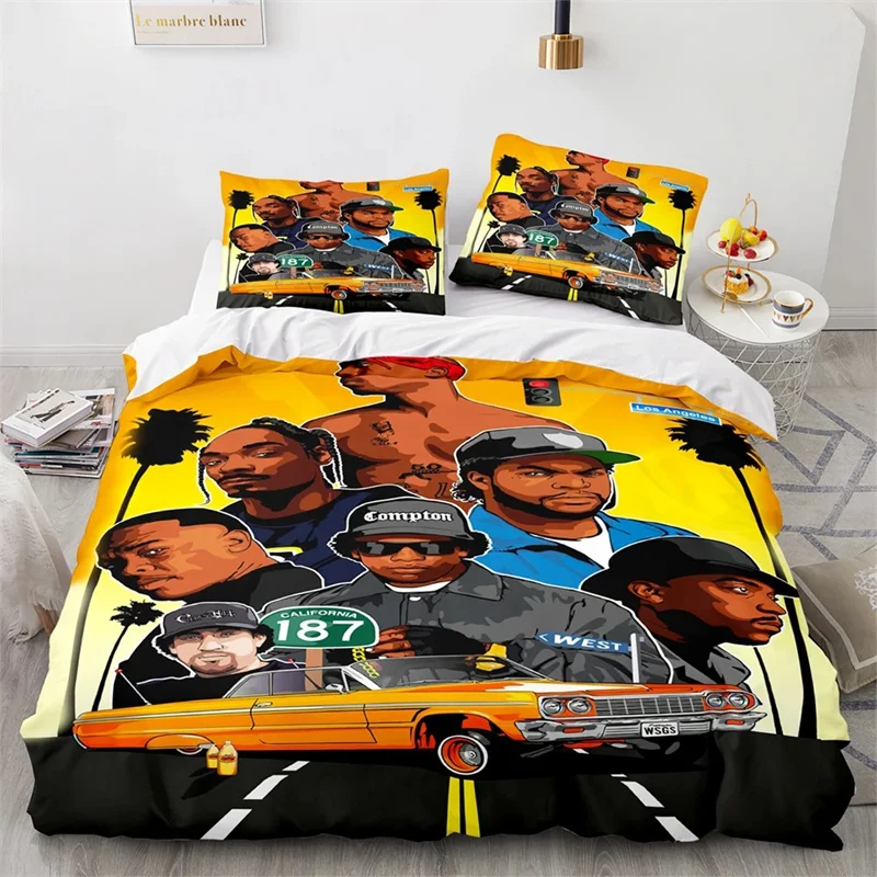 3D Printed Tupac Shakur Rapper 2Pac Bedding Set Boys Girls Twin Queen Size Duvet Cover Pillowcase Bed Kids Adult