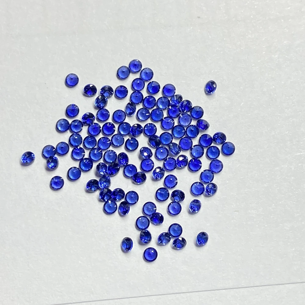 

Meisidian 1-3mm Brilliant Cut Corundum Round 5A Quality Lab Royal Blue Sapphire Loose Gemstone