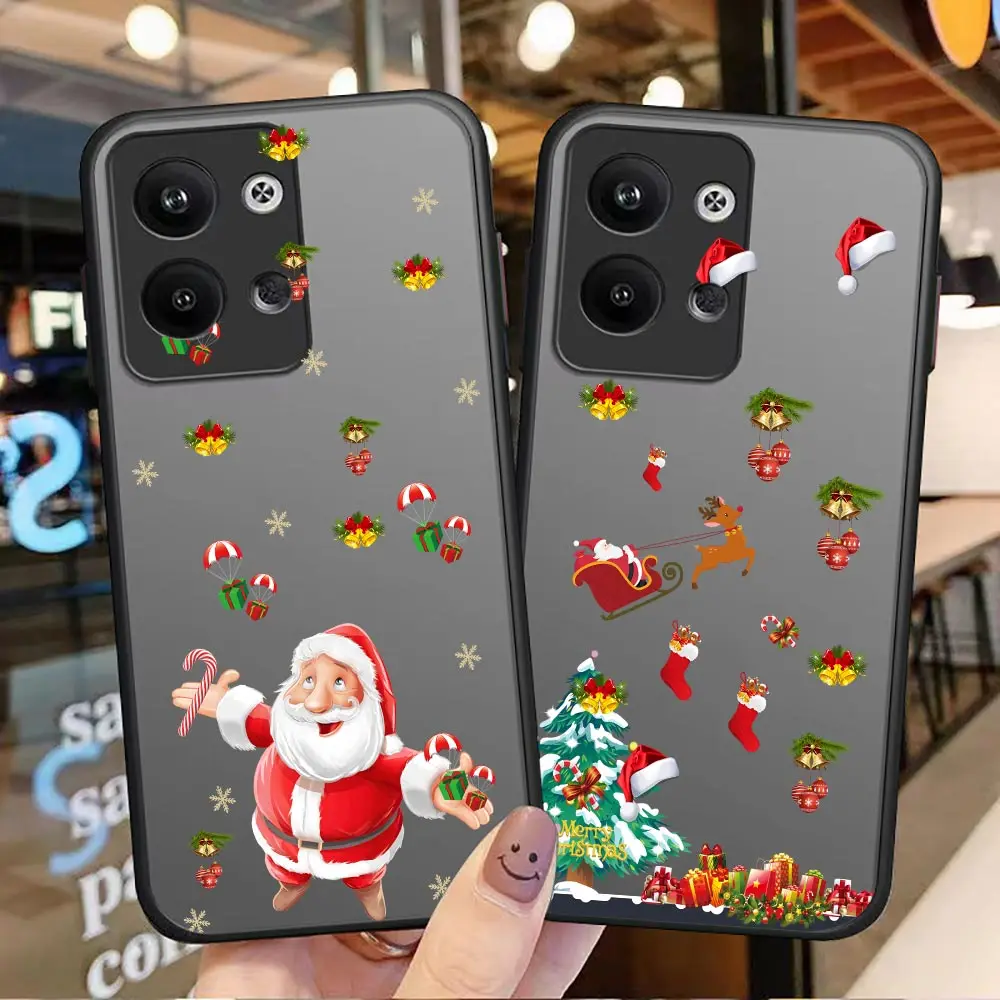 

Merry Christmas Santa Claus Matte Case For Realme 10 Case For Oppo Realme 10 9 8i 8 7 7i 6 5 3 V15 V11 X7 C2 Pro Plus Cover Capa