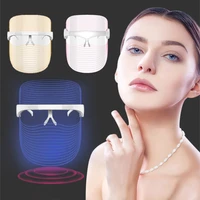 3 color led light therapy facial mask skin rejuvenation anti wrinkle light whitening firming skin wrinkle removal skin care tool