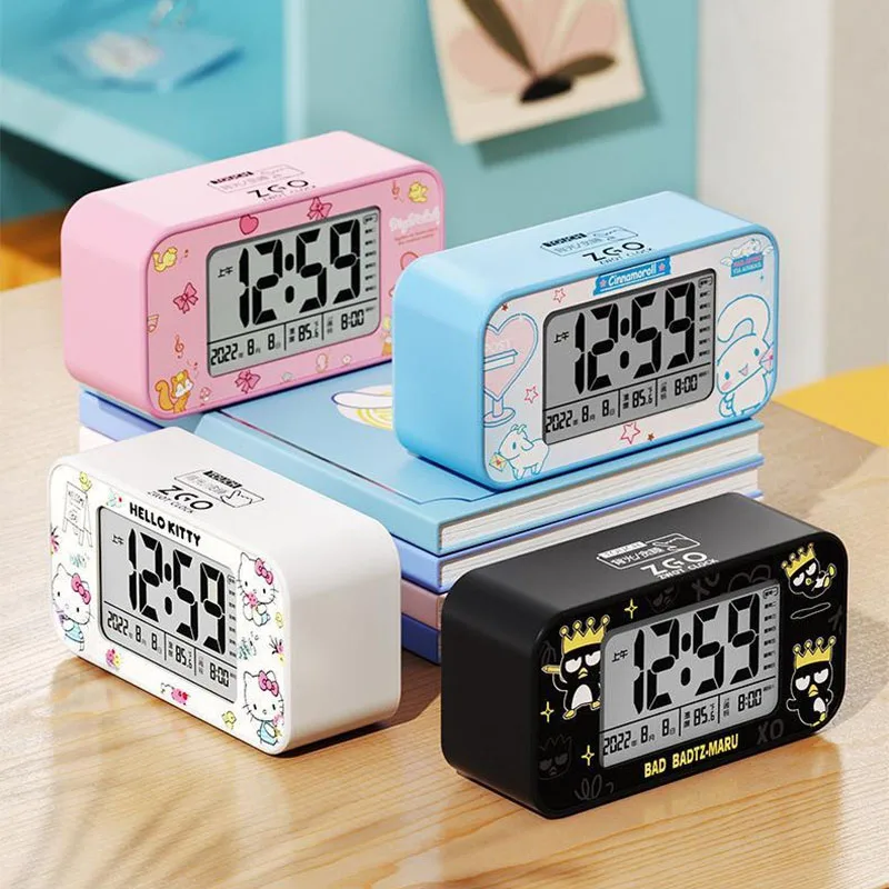 

Sanrio hellokitty LED electronic digital alarm clock snooze display time night light desktop alarm clock home decorations