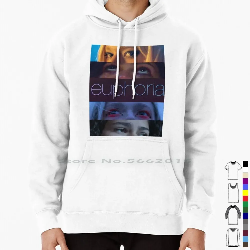 Фото Футболка Euphoria из 100% хлопка Euphoria Eyes Looking Directions Movie Tv Show Cinema Color Zendaya Rue Bennett Hunter Schafer №5
