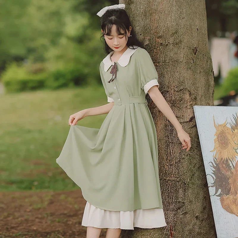 2024 новое летнее женское платье с рюшами по краям для похудения короткими