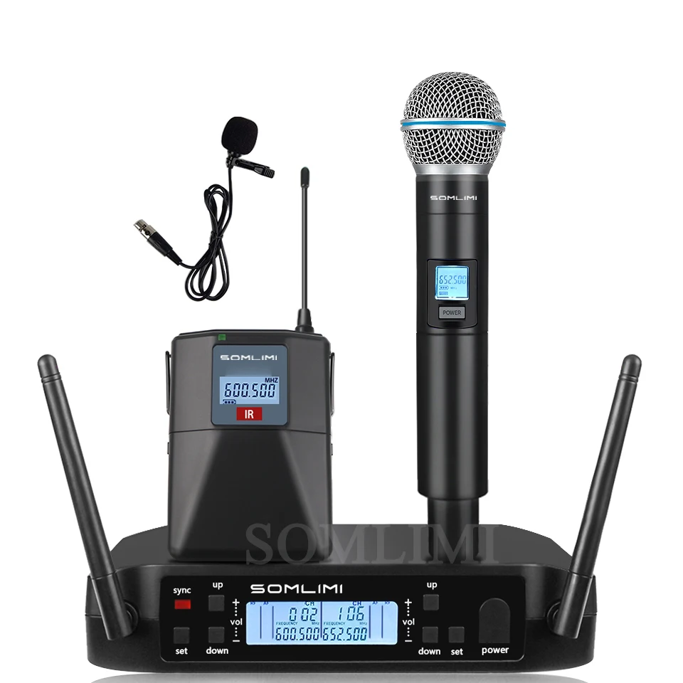 SOMLIMI GLD58 Беспроводной Микрофон Профессиональный UHF Ручной Для Сцены Речи