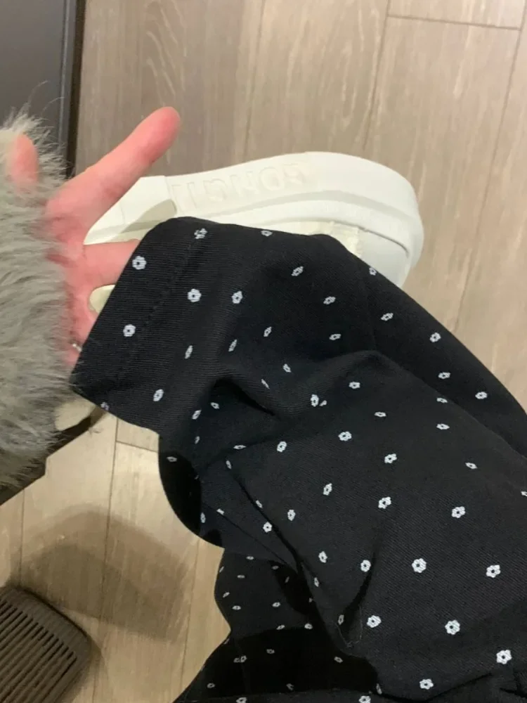 2024 японские брюки с милым цветочным принтом женские Y2k эстетические повседневные