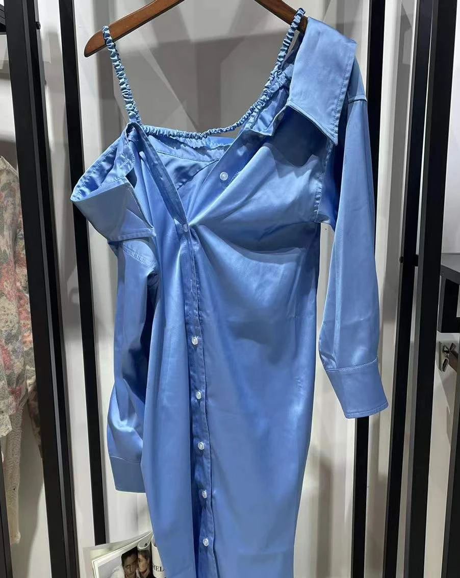 

Женское асимметричное платье с длинным рукавом, повседневное классическое платье с длинными рукавами, модель A2, роскошный дизайн на весну и...