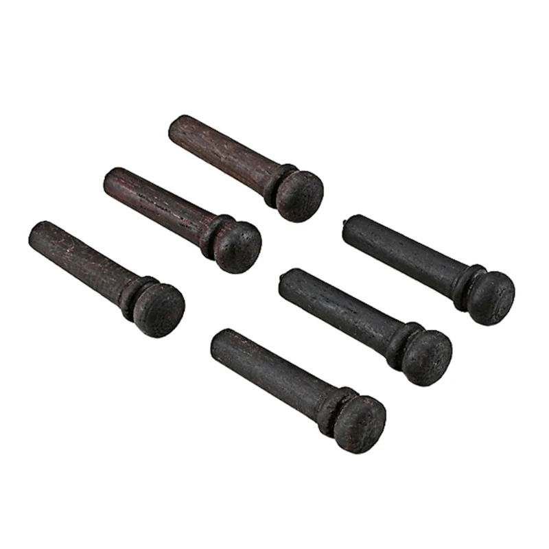 

6Pcs Ebony 6 String Guitar Bridge Pins Pegs Ebony Guitar Bridge Guitar End Pins