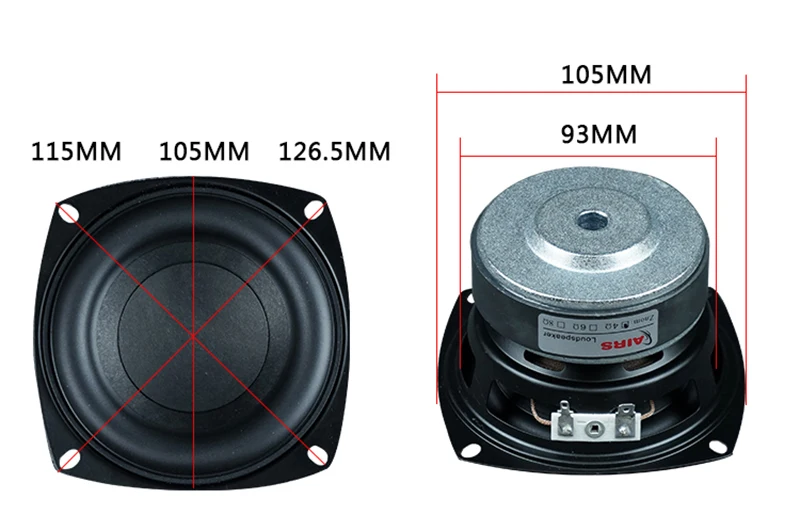 4 Inch Subwoofer Speaker Bass 25~50W 4~8ohm Amplifier Speaker DIY Home Audio High Power Woofer Speaker Round Square 73Hz-2500Hz images - 6